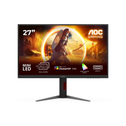 AOC | U27G4XM | 27 " | Fast IPS | UHD | 16:9 | 160 Hz | 1 ms | 3840 x 2160 pixels | 1200 cd/m² | HDMI ports quantity 1 | Black