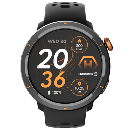 Hammer Watch 2 Lite | Smart watch | AMOLED | 1.43" | Waterproof | Black