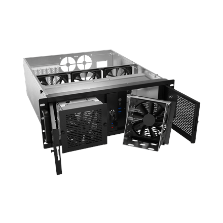 Lanberg Rackmount server chassis ATX 520/12 19"/4U | SC01-5204-12B