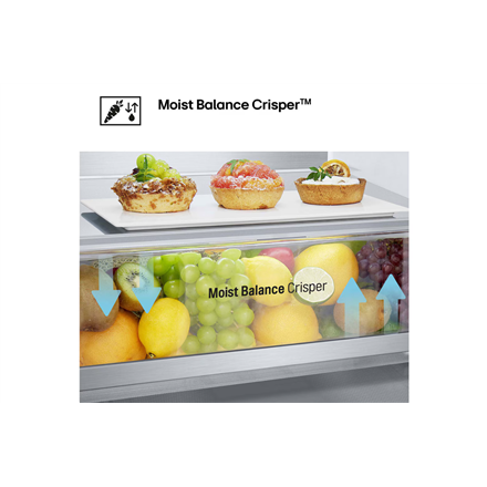 LG Refrigerator | GBV5140DPY | Energy efficiency class D | Free standing | Combi | Height 186 cm | No Frost system | Fridge net capacity 234 L | Freezer net capacity 110 L | Display | 35 dB | Silver