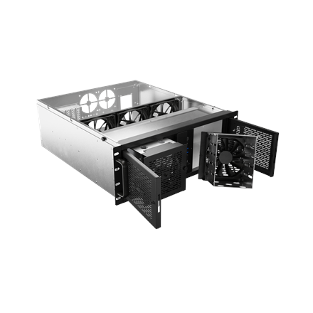 Lanberg Rackmount server chassis ATX 520/12 19"/4U | SC01-5204-12B
