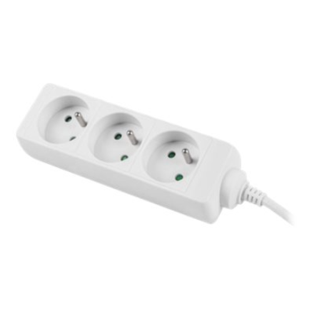 Lanberg Cable Power Strip, 3X French Outlets Quality-Grade Copper, 1.5 m | PS0-03E-0150-W