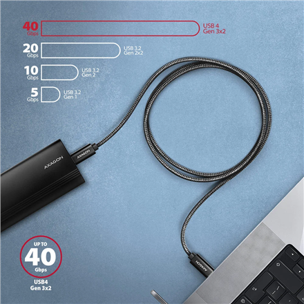 AXAGON | NewGEN+ USB-C to USB-C 4 Gen 3×2/240 W cable, 0.5 m | BUCM4X-CM05AB