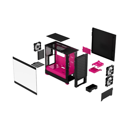 Fractal Design | Pop Air RGB | Side window | Magenta Core TG Clear Tint | ATX, mATX, Mini ITX | ATX