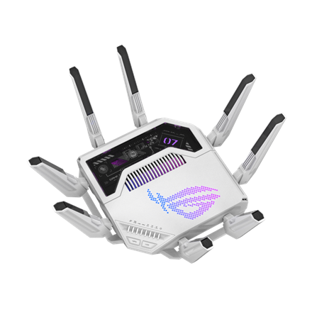Asus WiFi 7 Tri-band Gaming Router | ROG Rapture GT-BE19000AI | 802.11ax | 10/100/1000 Mbit/s | Ethernet LAN (RJ-45) ports 1 | Mesh Support Yes | MU-MiMO Yes | 4G/5G | Antenna type External