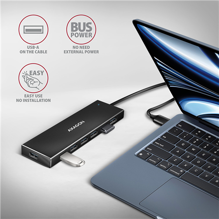 AXAGON SuperSpeed USB-A FLAT Hub | HUE-F7A