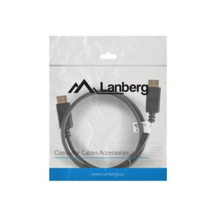 Lanberg | DisplayPort Cable 19 Pin V1.2 4K, 1M | CA-DPDP-10CC-0010-BK | DisplayPort to DisplayPort