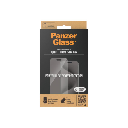 PanzerGlass | Screen protector | Apple | Phone 15 Pro Max | Glass | Transparent