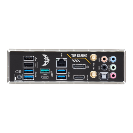 Asus | TUF GAMING B550-PLUS WIFI II | Processor family AMD | Processor socket AM4 | DDR4 DIMM | Memory slots 4 | Supported hard disk drive interfaces SATA, M.2 | Number of SATA connectors 6 | Chipset AMD B550 | 30.5cm x 24.4cm
