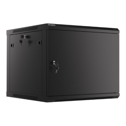 Lanberg | Rack cabinet 19" wall-mount 9U/600x600 (flat pack) for self-assembly with metal door | WF01-6609-00B | Black