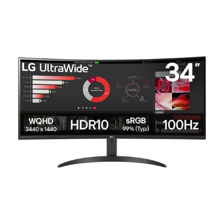 LG | 34WR50QK-B | 34 " | VA | QHD | 21:9 | 100 Hz | 5 ms | 3440 x 1440 pixels | 240 cd/m² | HDMI ports quantity 2