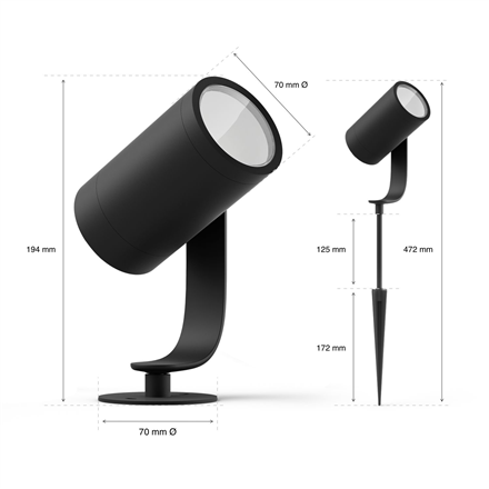 Philips Hue WCA Lily Outdoor Spot Light Base 24V | 8 W | 2200-6500 BBL CCT range