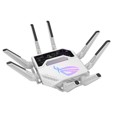 Asus WiFi 7 Tri-band Gaming Router | ROG Rapture GT-BE19000AI | 802.11ax | 10/100/1000 Mbit/s | Ethernet LAN (RJ-45) ports 1 | Mesh Support Yes | MU-MiMO Yes | 4G/5G | Antenna type External