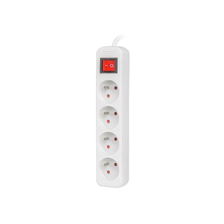 Lanberg Cable Power Strip, 4X French Outlets with Switch, Quality-Grade Copper, 1.5 m | PS1-04E-0150-W