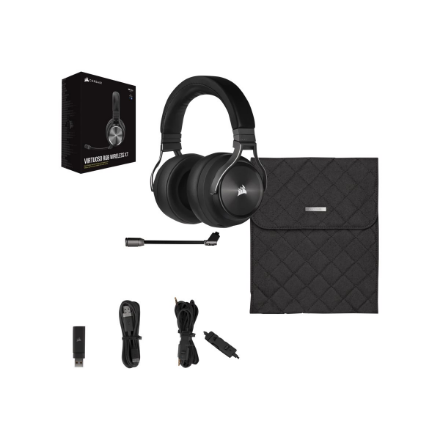 Corsair | High-Fidelity Gaming Headset | VIRTUOSO RGB WIRELESS XT | Wireless/Wired | Over-Ear | Black | Wireless