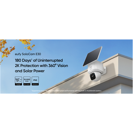 Anker Eufy | Security Camera with Solar Panel | SoloCam E30 | F/1.6 | IP65 | Micro SD, Max. 128GB