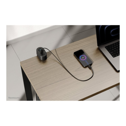 Neomounts | Desk socket with clamp and USB-C and USB-A ports - Quick charge | DS22-840BL6 | Black