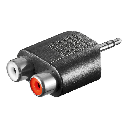 Goobay | RCA adapter. AUX jack 3.5 mm male to 2 stereo female | 11604