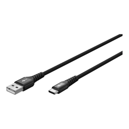 Goobay | USB-C to USB-A Supersoft Textile Cable with Metal Plugs | 74527