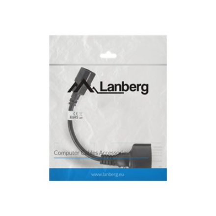 Lanberg | IEC 320 C14 to Schuko Adapter Cable for UPS | CA-C14E-10CC-0018-BK