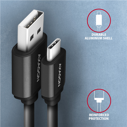 AXAGON | Data and charging USB 2.0 cable, 0.6 m | BUCM-AM10TB | USB-A to USB-C