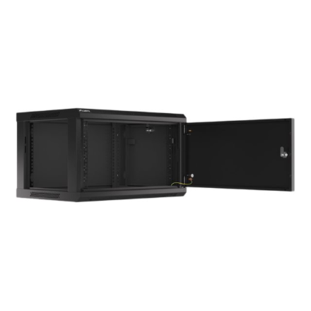 Lanberg | Rack cabinet 19" wall-mount 6U/600x450 for self-assembly with metal door (flat pack) | WF01-6406-00B | Black
