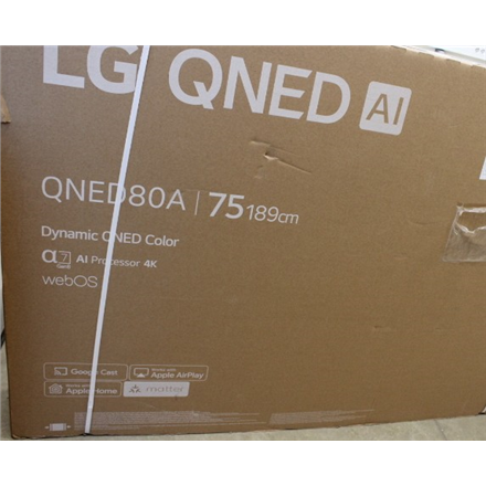 SALE OUT. LG 75QNED80A3A 75" (189 cm) LED LCD TV | SALE OUT. LG TV | 75QNED80A3A | 75 | Smart TV | webOS 25 | 4K UHD | DAMAGED PACKAGING