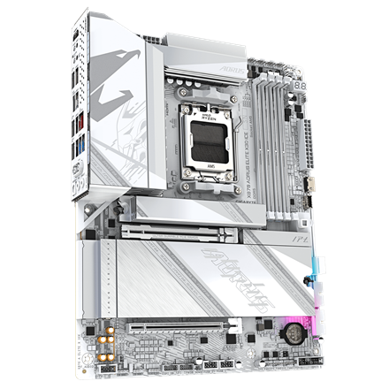 Gigabyte X870 AORUS ELITE X3D ICE | Processor family AMD | Processor socket AM5 | DDR5 | Supported hard disk drive interfaces SATA, M.2 | Number of SATA connectors 4