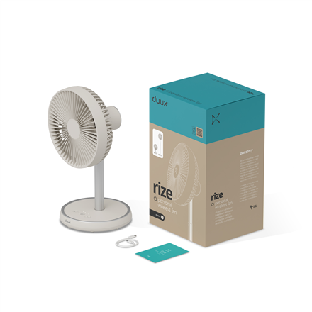 Duux Fan | Rize Flex | Stand Fan | Greige | Diameter 21 cm | Number of speeds 4 | Oscillation | 10 W
