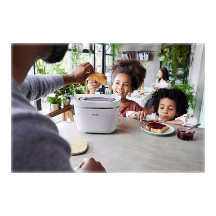Philips | Toaster | HD2640/10 Eco Conscious Edition | Power 830 W | Number of slots 2 | Housing material 100% Bio-based plastic | Silk White Matt