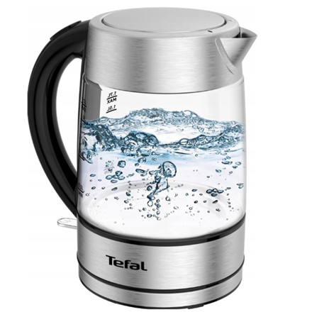 TEFAL | Kettle | KI772D | Electric | 2400 W | 1.7 L | Glass | 360° rotational base | Black/Stainless Steel