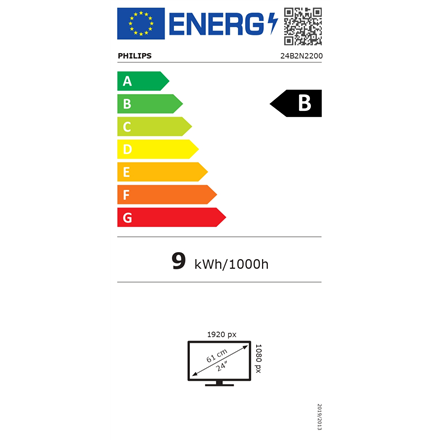 Philips | 24B2N2200/00 | 24 " | IPS | 16:9 | 120 Hz | 4 ms | 1920 x 1080 pixels | 300 cd/m² | HDMI ports quantity 1 | Black