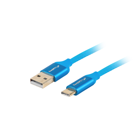 Lanberg | USB Type-C to USB Type-A 2.0 Cable Blue Premium QC 3.0, 1 m | CA-USBO-22CU-0010-BL | USB Type-C to USB Type-A