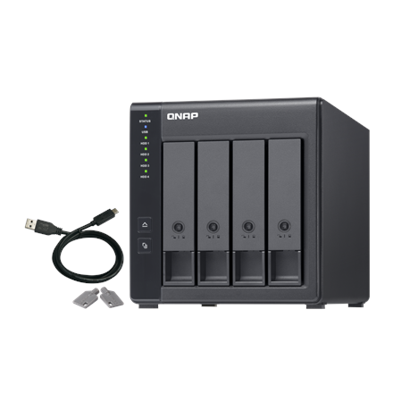 QNAP | 4-Bay | TR-004 | Up to 4 HDD/SSD Hot-Swap | Micro processor with hardware RAID