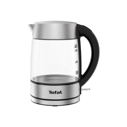 TEFAL | Kettle | KI772D | Electric | 2400 W | 1.7 L | Glass | 360° rotational base | Black/Stainless Steel