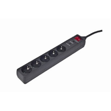 EnerGenie | Surge Protector SPG5-C-5/ 1.5 m/ 5 Sockets/ Black
