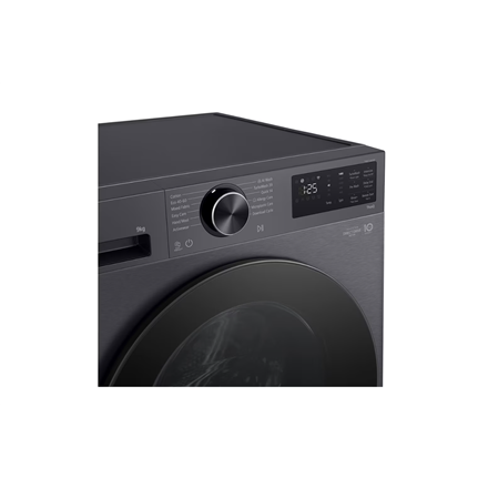 LG Washing machine | F2X50S9TBB | Energy efficiency class A | Front loading | Washing capacity 9 kg | 1200 RPM | Depth 48 cm | Width 60 cm | Display | LED | Steam function | Direct drive | Wi-Fi | Matte Black