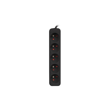 Lanberg Cable Power Strip, 5X French Outlets Quality-Grade Copper, 1.5 m | PS0-05E-0150-BK