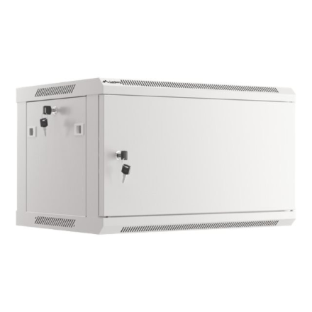 Lanberg | Rack cabinet 19" wall-mount 6U/600x450 for self-assembly with metal door (flat pack) | WF01-6406-00S | Grey