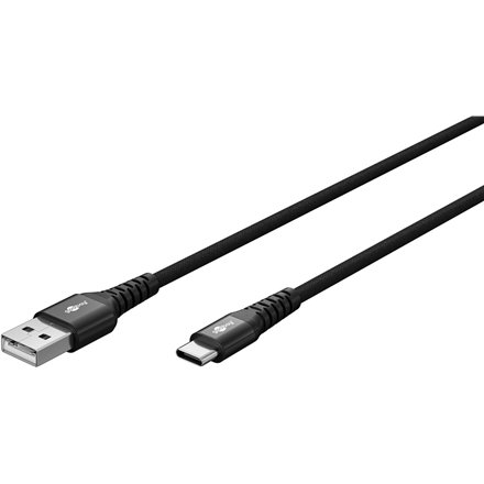 Goobay | USB-C to USB-A Supersoft Textile Cable with Metal Plugs | 74527