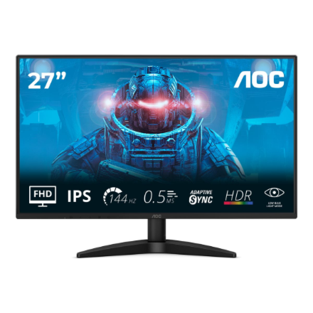 AOC | 27B36X | 27 " | IPS | FHD | 16:9 | 144 Hz | 4 ms | 1920 x 1080 pixels | 300 cd/m² | HDMI ports quantity 1 | Black