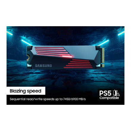 Samsung | 990 PRO with Heatsink | 2000 GB | SSD form factor M.2 2280 | Solid-state drive interface M.2 NVMe | Read speed 7450 MB/s | Write speed 6900 MB/s