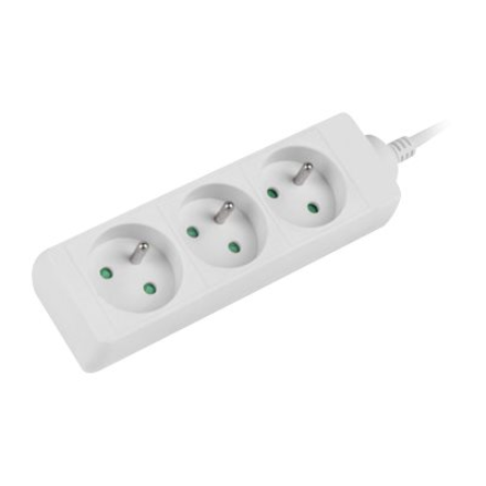 Lanberg Cable Power Strip, 3X French Outlets Quality-Grade Copper, 1.5 m | PS0-03E-0150-W