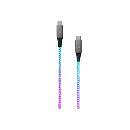Fixed | Glowing Charging Cable USB-C/USB-C, PD support, Rainbow | FIXDLED-CC-RA