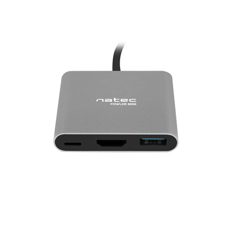 Natec Multi-Port Adapter, Fowler, USB-C, HDMI, USB 3.0 | Natec | USB-C Multiport Adapter | NMP-1607 | Grey | USB Type-C | 0.11 m