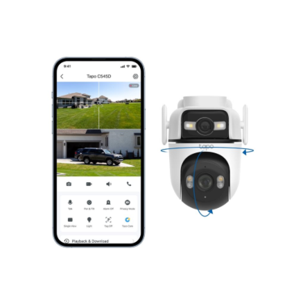 TP-LINK | Dual Lens Security Wi-Fi Camera | Tapo C545D | Dome | 3 MP | 6mm | IP66 | H.264 | MicroSD, up to 512 GB