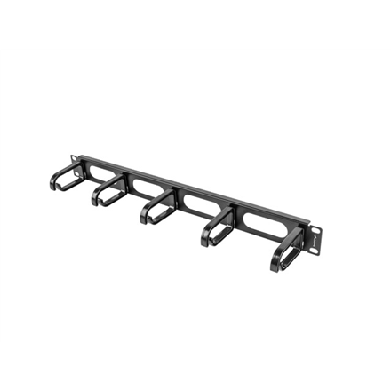 Lanberg 19" cable management panel 5 rings - type B 1U | AK-1205-B | Black