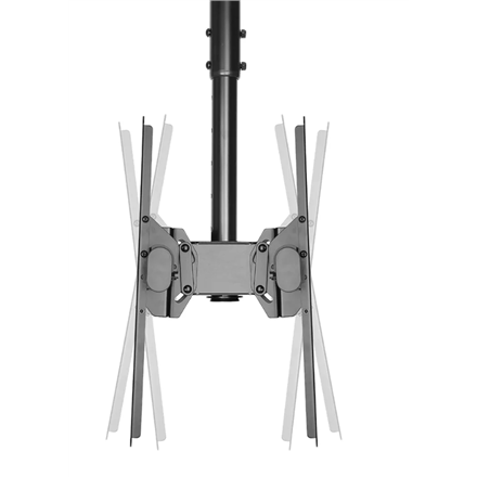 Neomounts NM-C440DBLACK Dual monitor/TV mount ceiling | Adjustable Height, Rotate, Tilt, Swivel | 32-60 " | Maximum weight (capacity) 45 kg | Black