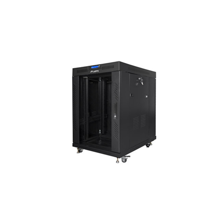 Lanberg | Rack cabinet 19" free-standing 15U/800x1000 (flat pack) with glass door, LCD | FF01-8015-12BL | Black