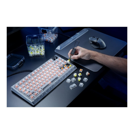 Razer Hot-swappable Mechanical Gaming Keyboard | BlackWidow V4 75% | Gaming Keyboard | Wired | US | Razer Mechanical Switches (Tactile) | Phantom White Edition